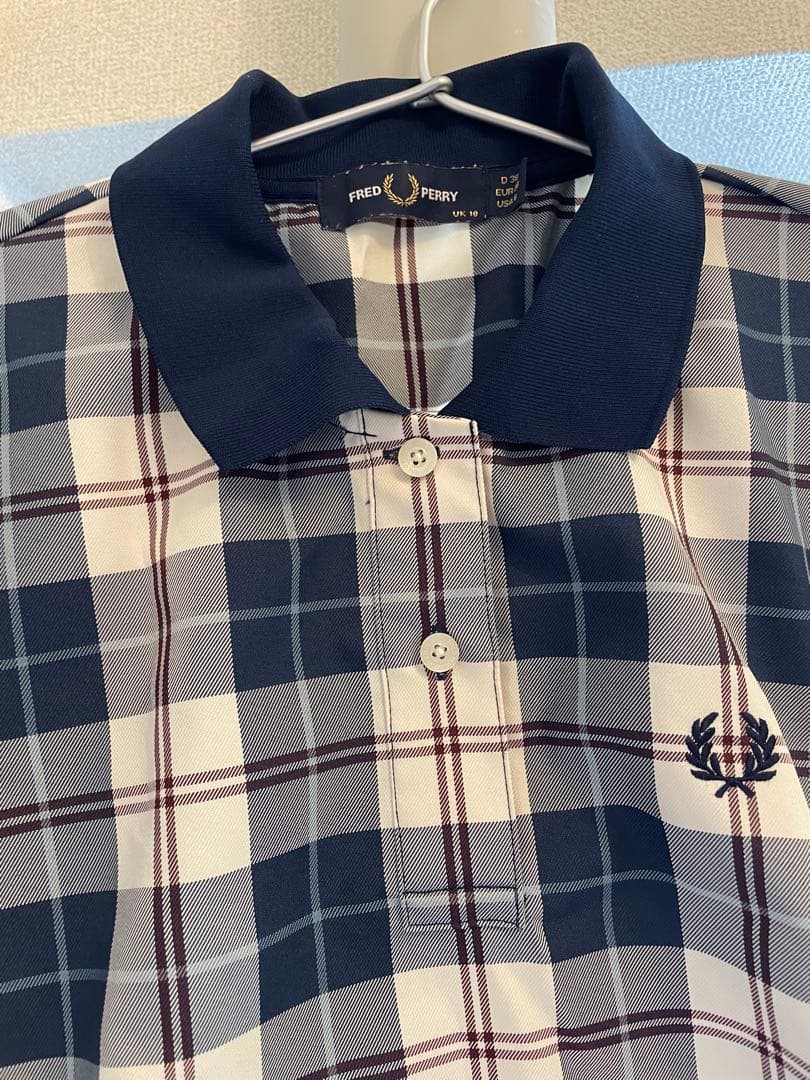 FRED PERRY TARTAN SHIRT ネイビー 半袖