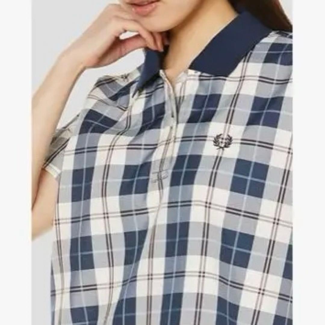 FRED PERRY TARTAN SHIRT ネイビー 半袖
