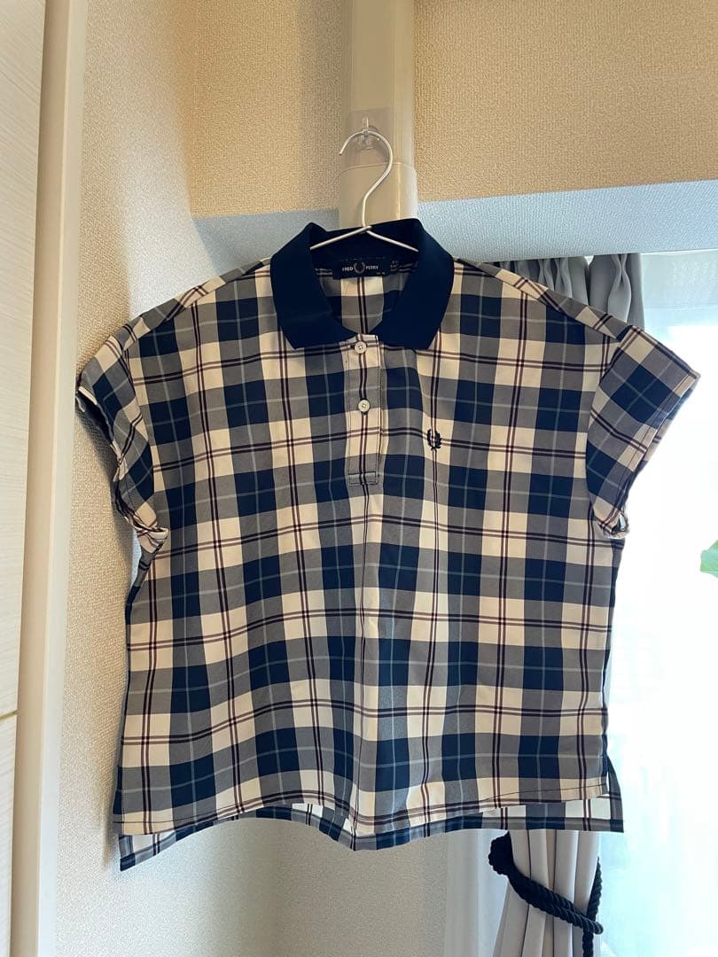 FRED PERRY TARTAN SHIRT ネイビー 半袖