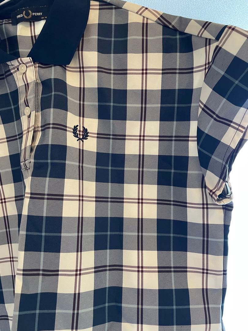 FRED PERRY TARTAN SHIRT ネイビー 半袖
