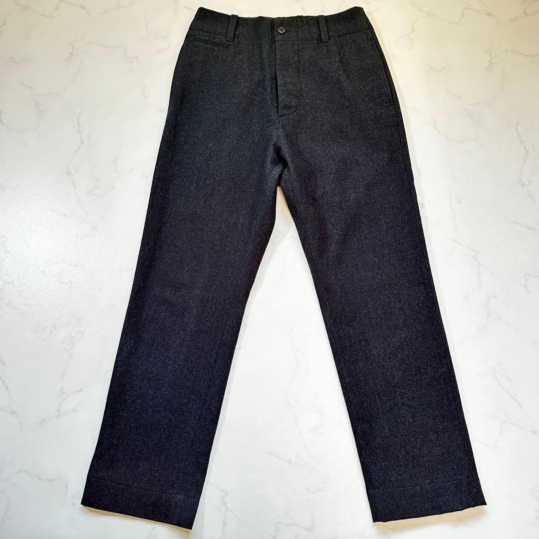未使用級◎マーガレットハウエル 21AW ウールパンツ ボタンダウン グレー M