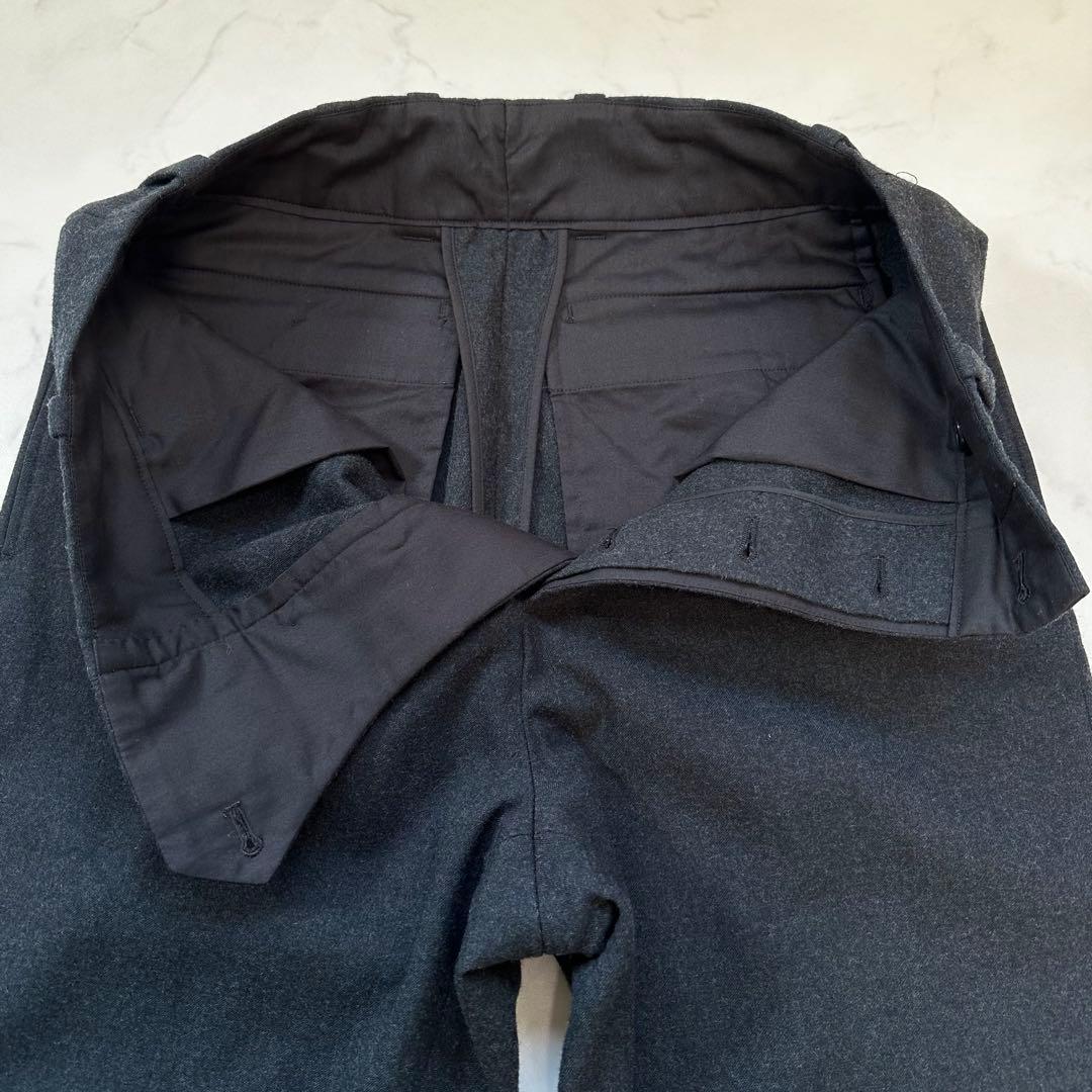 未使用級◎マーガレットハウエル 21AW ウールパンツ ボタンダウン グレー M