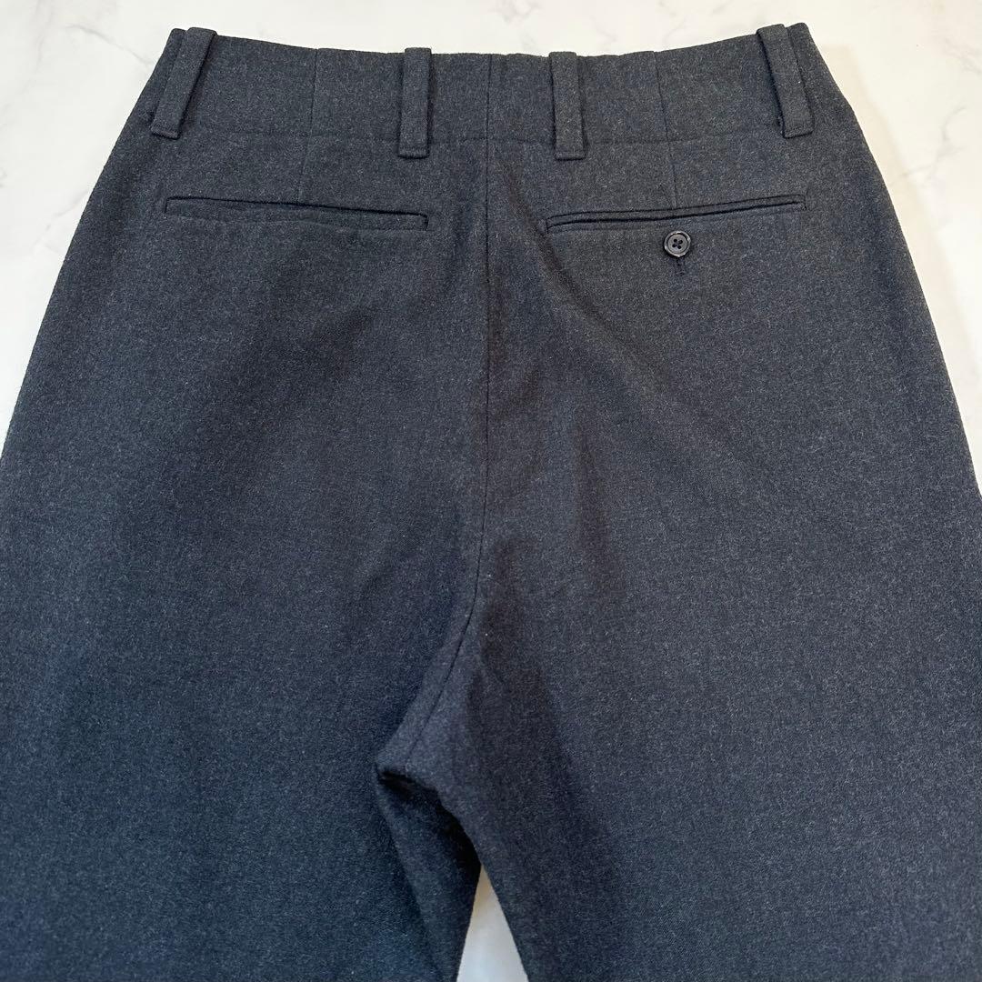 未使用級◎マーガレットハウエル 21AW ウールパンツ ボタンダウン グレー M