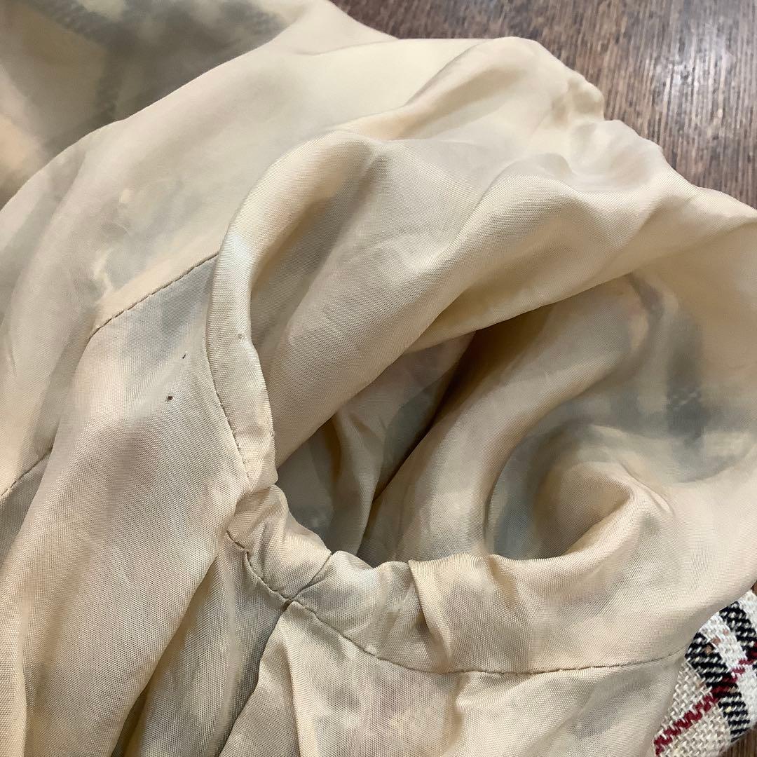 BURBERRY LONDON ノバチェック半袖ワンピース　麻絹混紡　サイズ42