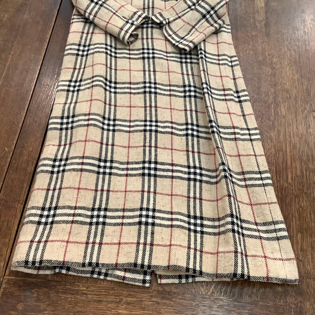 BURBERRY LONDON ノバチェック半袖ワンピース　麻絹混紡　サイズ42