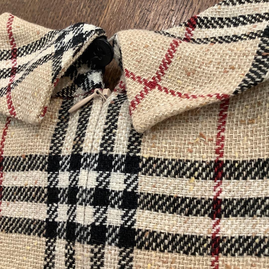 BURBERRY LONDON ノバチェック半袖ワンピース　麻絹混紡　サイズ42