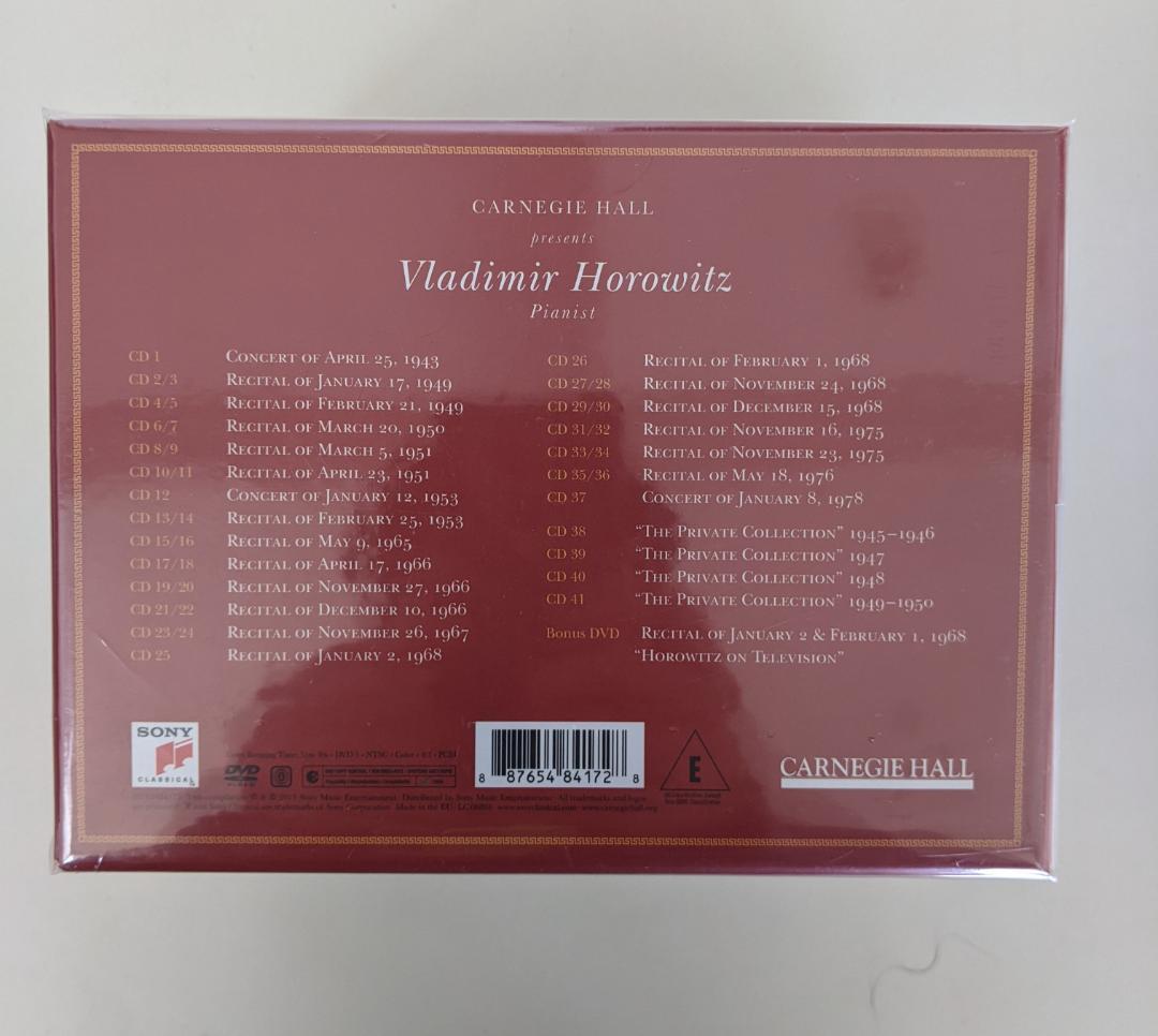 完全未開封　ホロヴィッツ・ライヴ・アット・カーネギー・ホール　４１ＣＤ＋ＤＶＤ