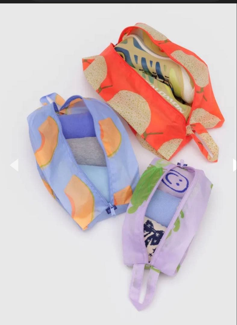 【新品未使用】BAGGU/３Ｄジップセット/メロン、ダイコン