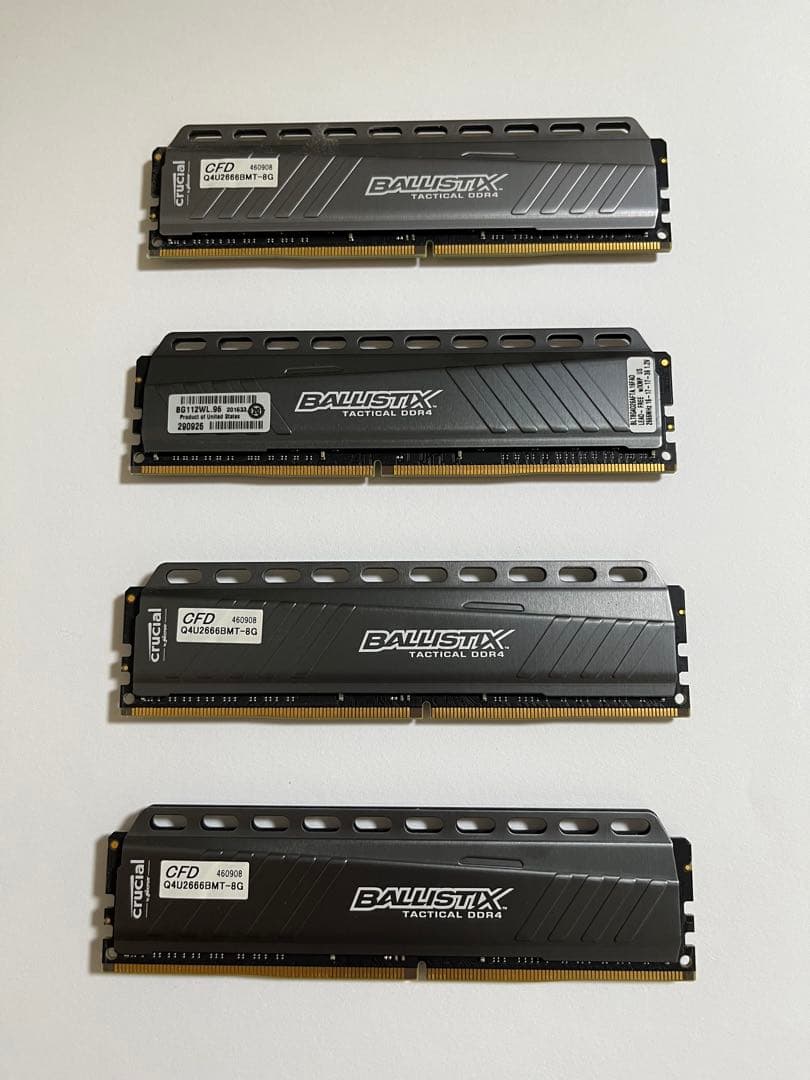 32GB[8GB*4枚] Crucial DDR4-2666
