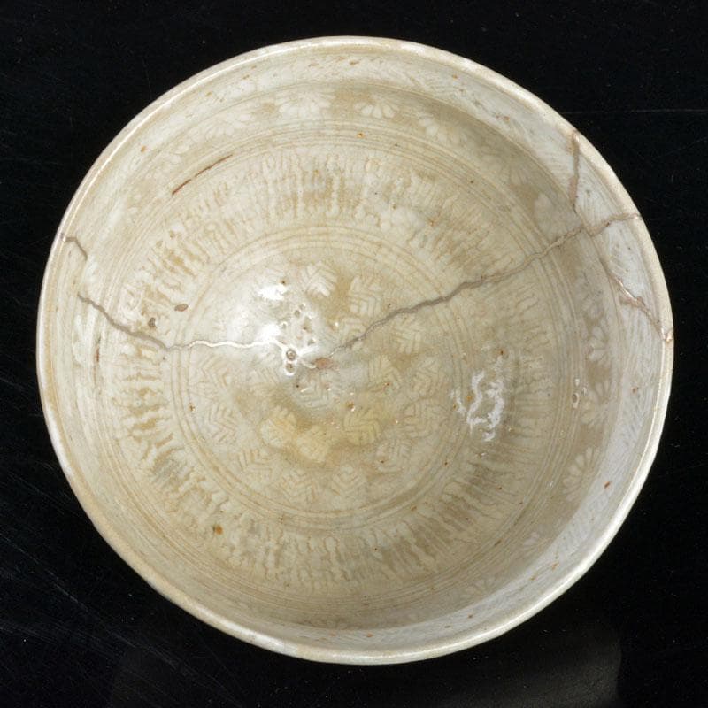 茶道具　永楽善五郎造　花三島茶碗　仕覆付　共箱　V　R4662