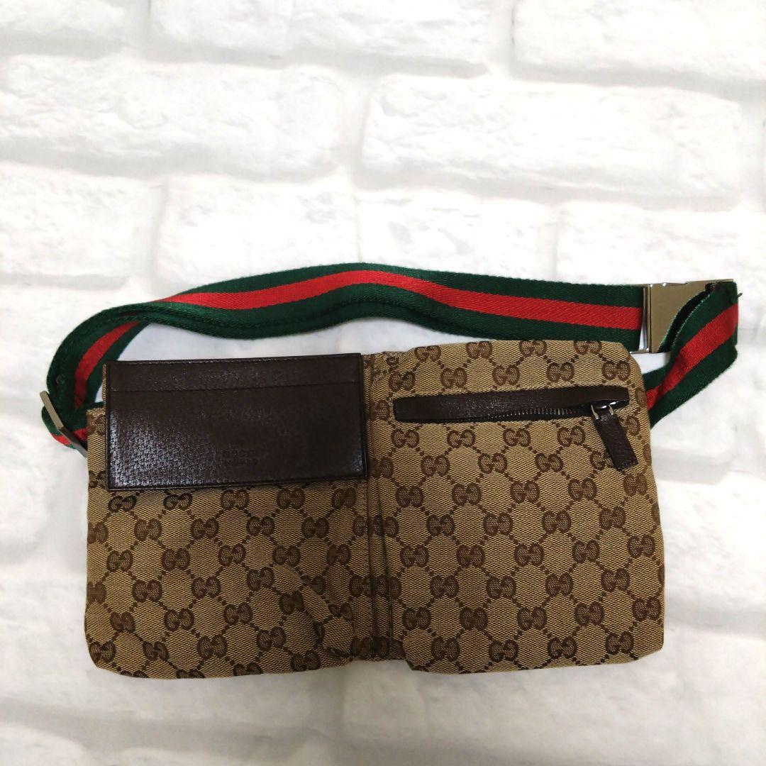 【美品】GUCCI GGキャンバス ボディバッグ　布袋付き