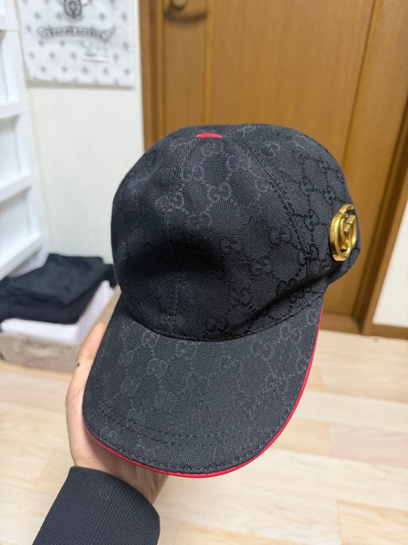 GUCCIキャップブラックGGパターン(急ぎ‼️)