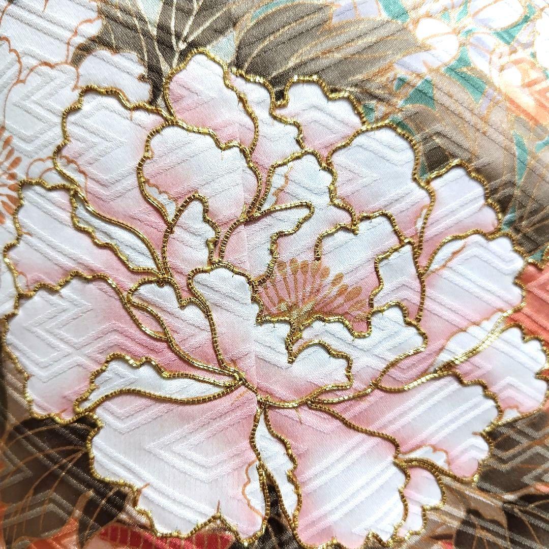 振袖フルセット(8点)・成人式・金駒刺繍・牡丹・ミントグリーン・くすみカラー