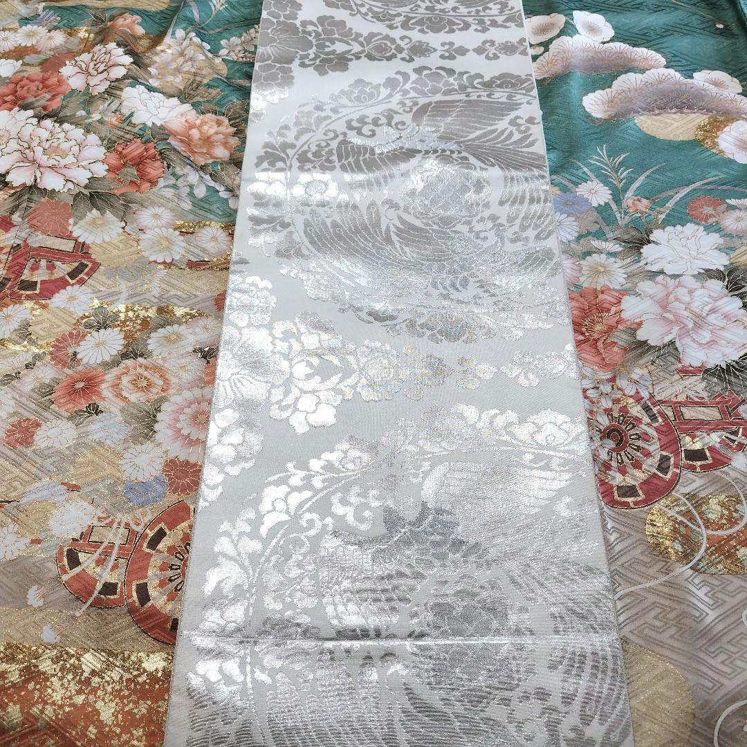 振袖フルセット(8点)・成人式・金駒刺繍・牡丹・ミントグリーン・くすみカラー