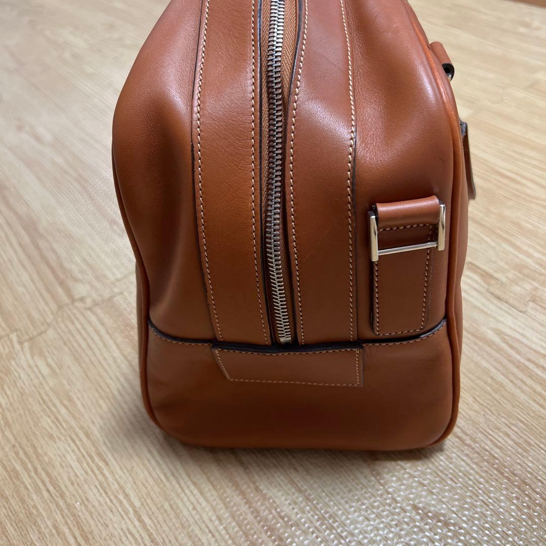 Aston Martin レトロなボストンバッグ ブラウン レザー