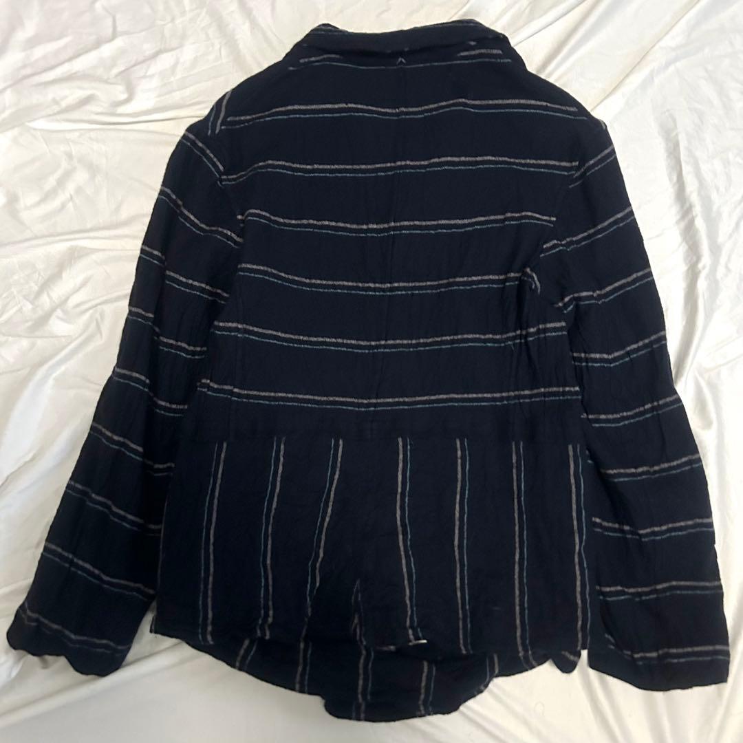 COMME des GARCONS 縮絨ジャケット ボーダー ベルト　04AW