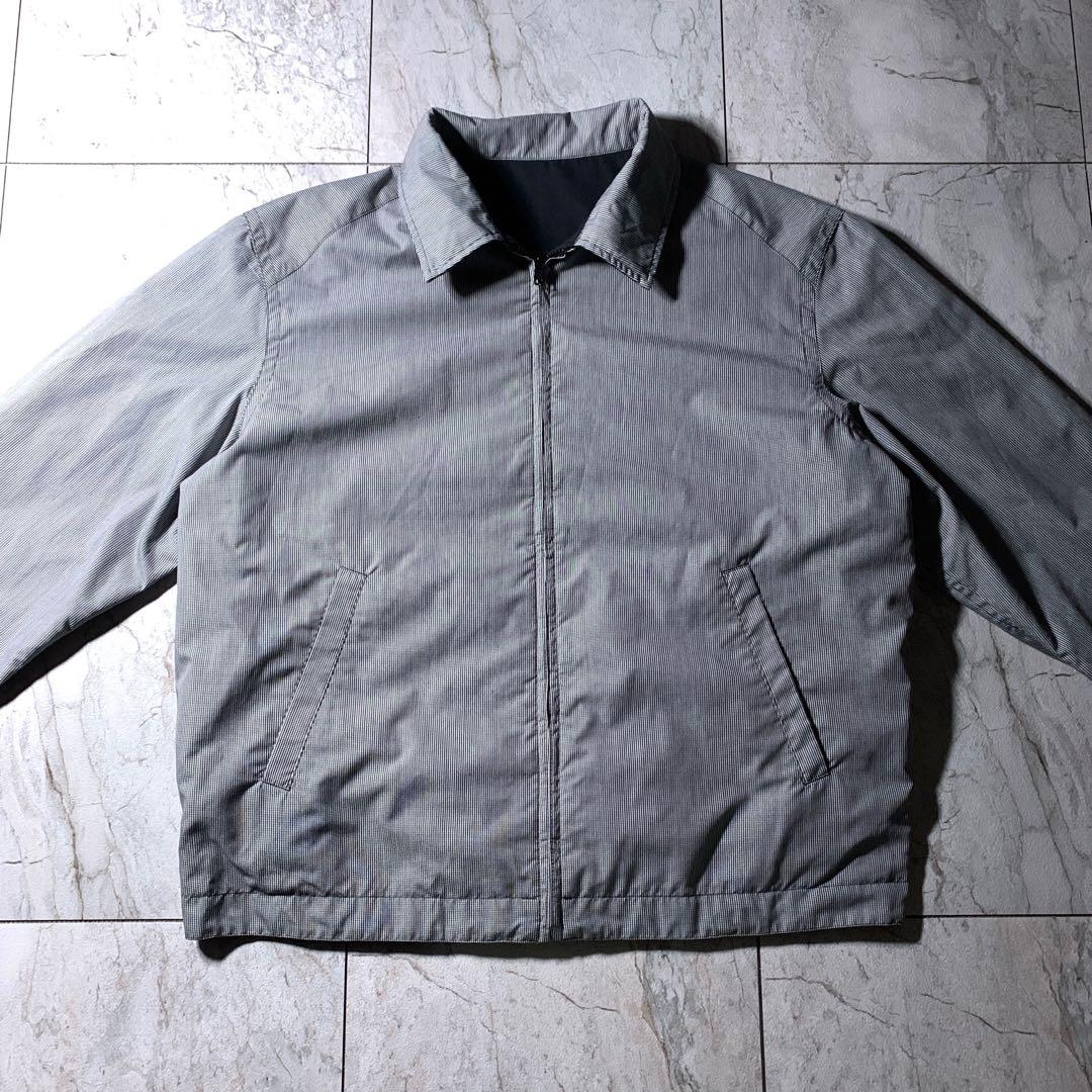 OLD UNIQLO リバーシブル 短丈 スイングトップ 黒 グレー チェック