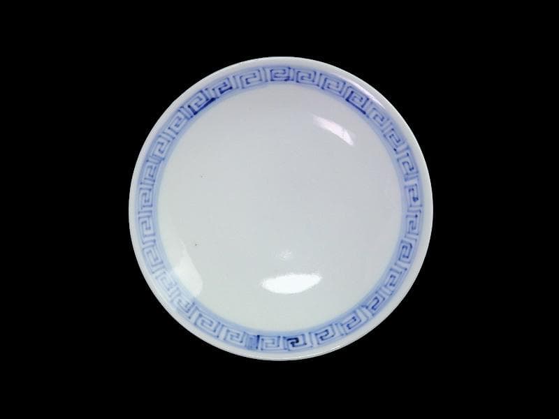 古伊万里　染付　流水に鯉の図　蓋茶碗　E871AS-fbsn