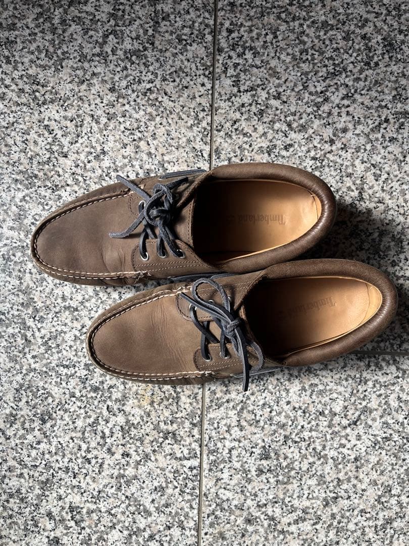 「スシロー」Timberland 3eye カーキ デッキシューズus9