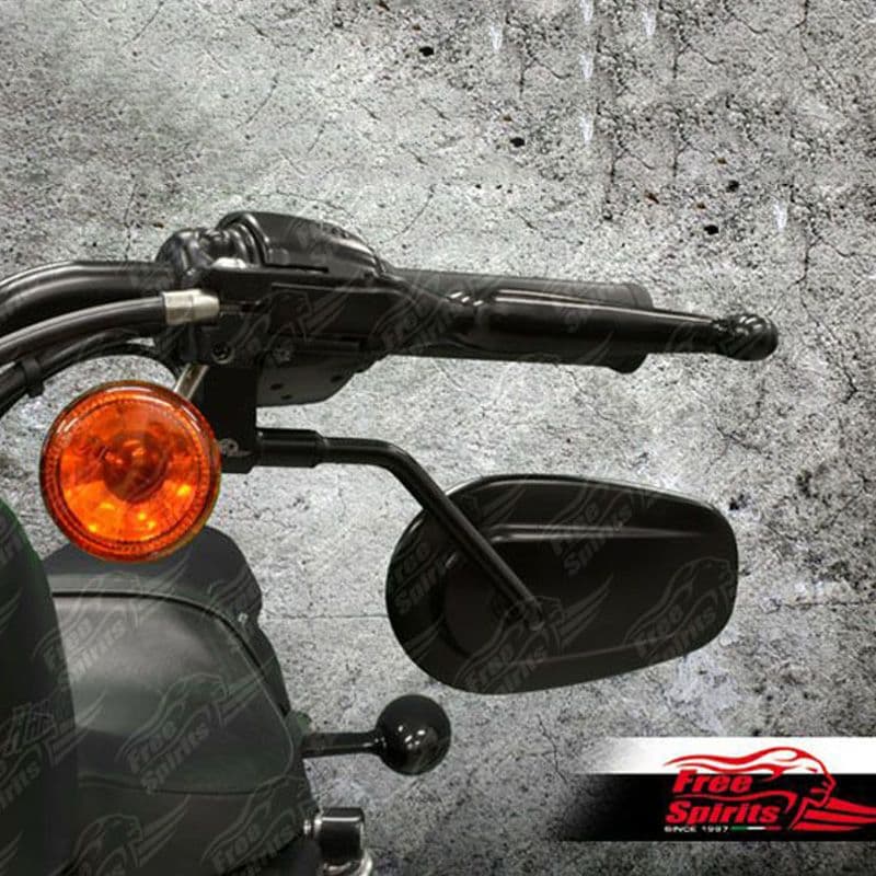 Free Spirits バイクミラー ブラック ハーレーダビッドソン用
