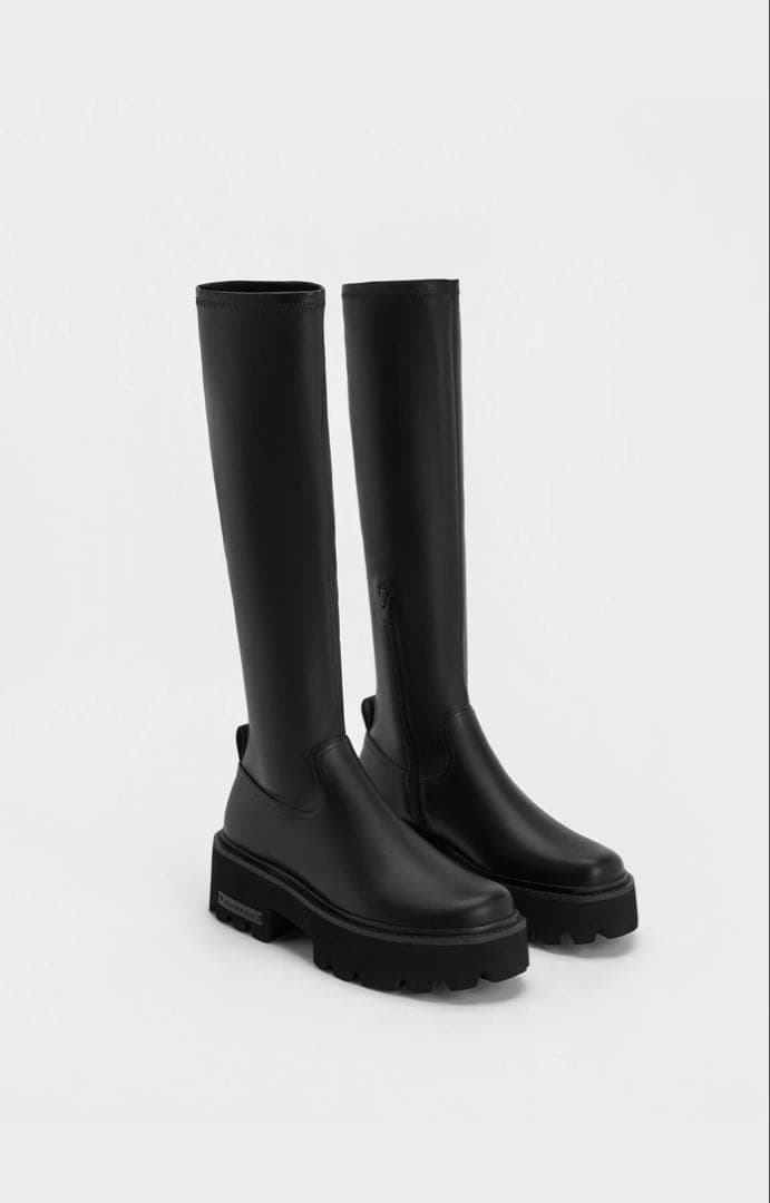 charles&keith イモージェンチャンキープラットフォームロングブーツ