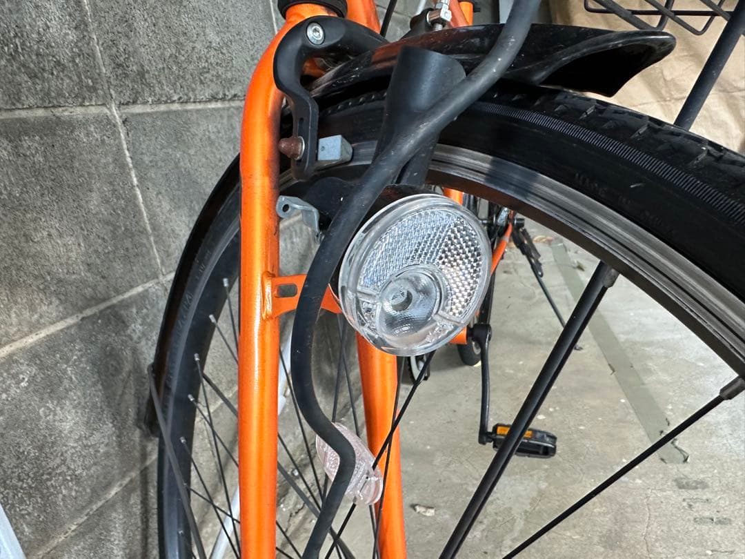 華*男様 オレンジ シティサイクル バスケット付き