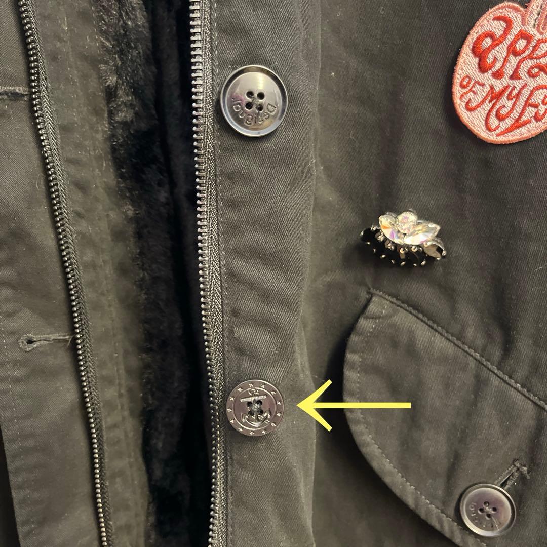 【値下げ】Desigual デシグアル　フード付き黒モッズコート　XL