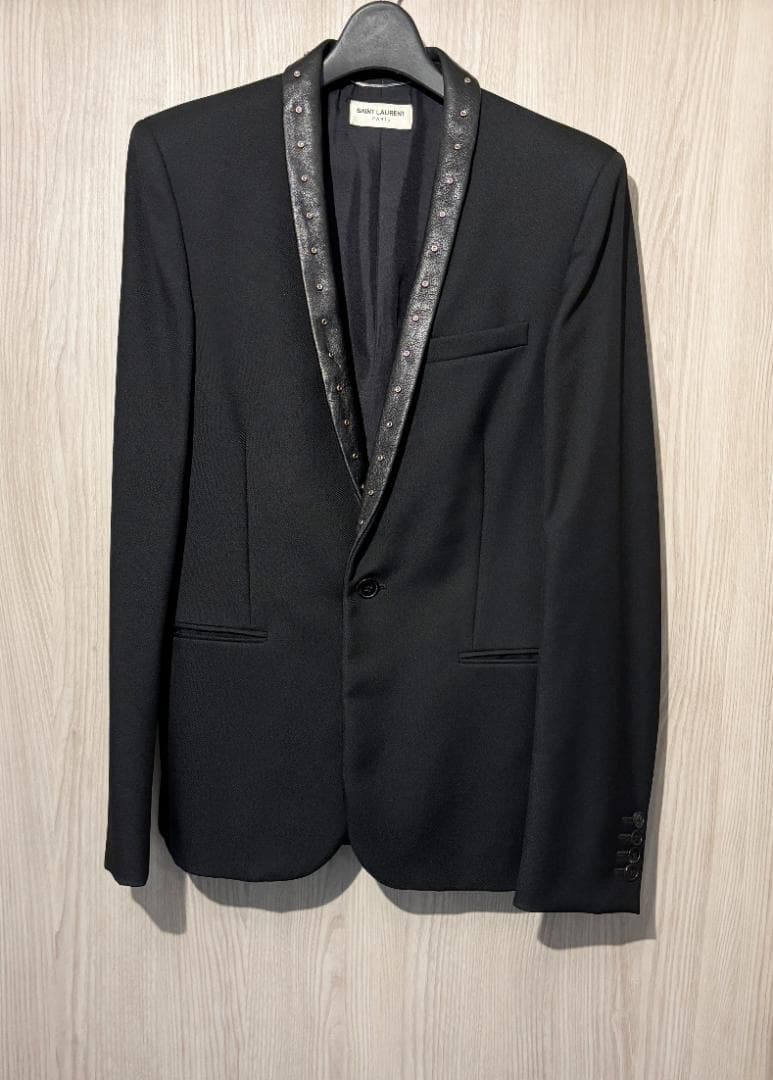 【定価35万】13AWサンローランパリレザーラペルジャケット44 【美品/レア】