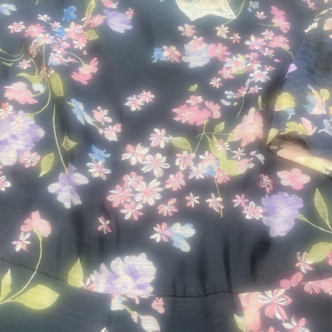 花柄ノースリーブワンピース　ローズティアラ　クリーニング済み