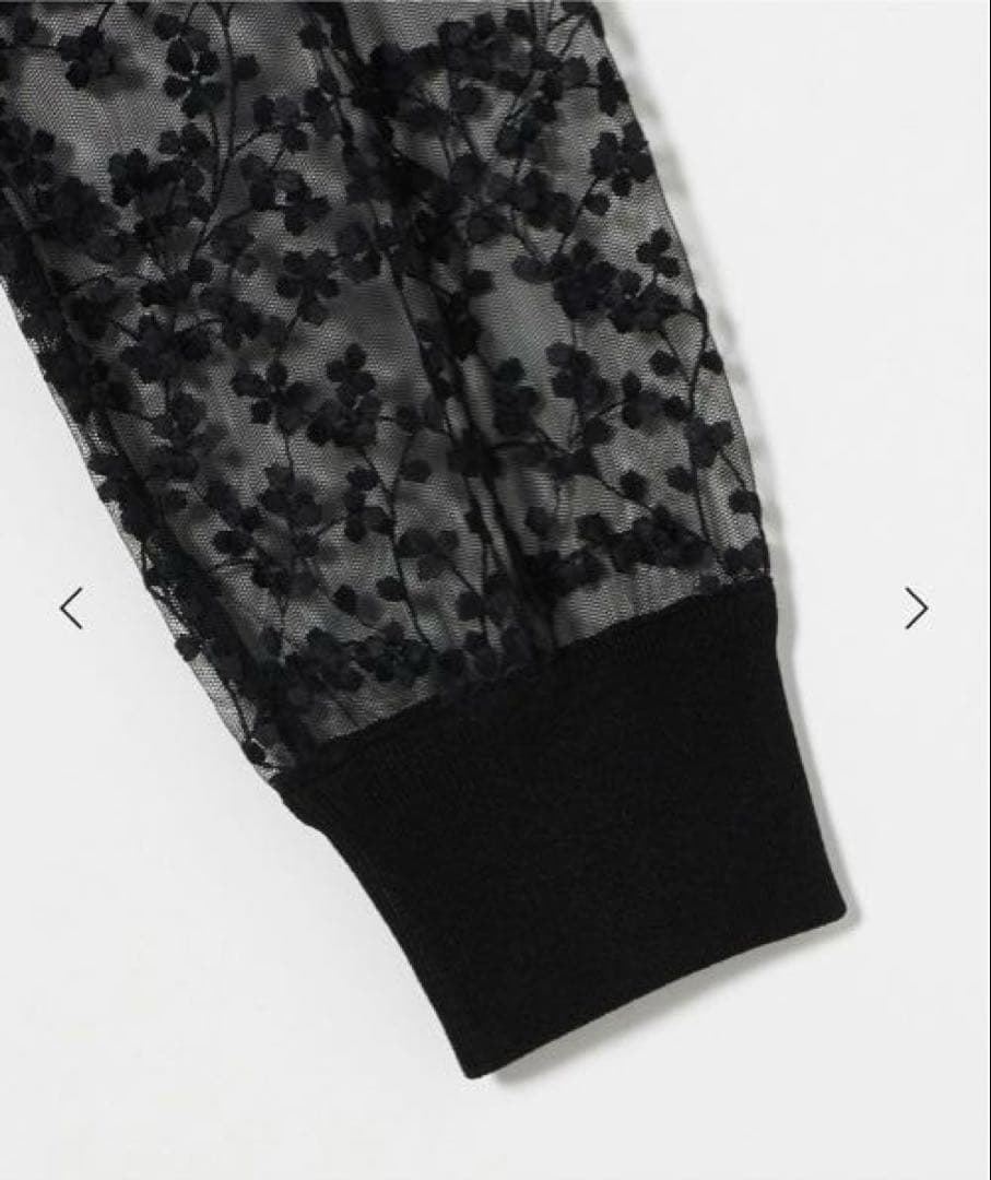 新品　UNITED ARROWS チュールエンブロイダリーカーディガン