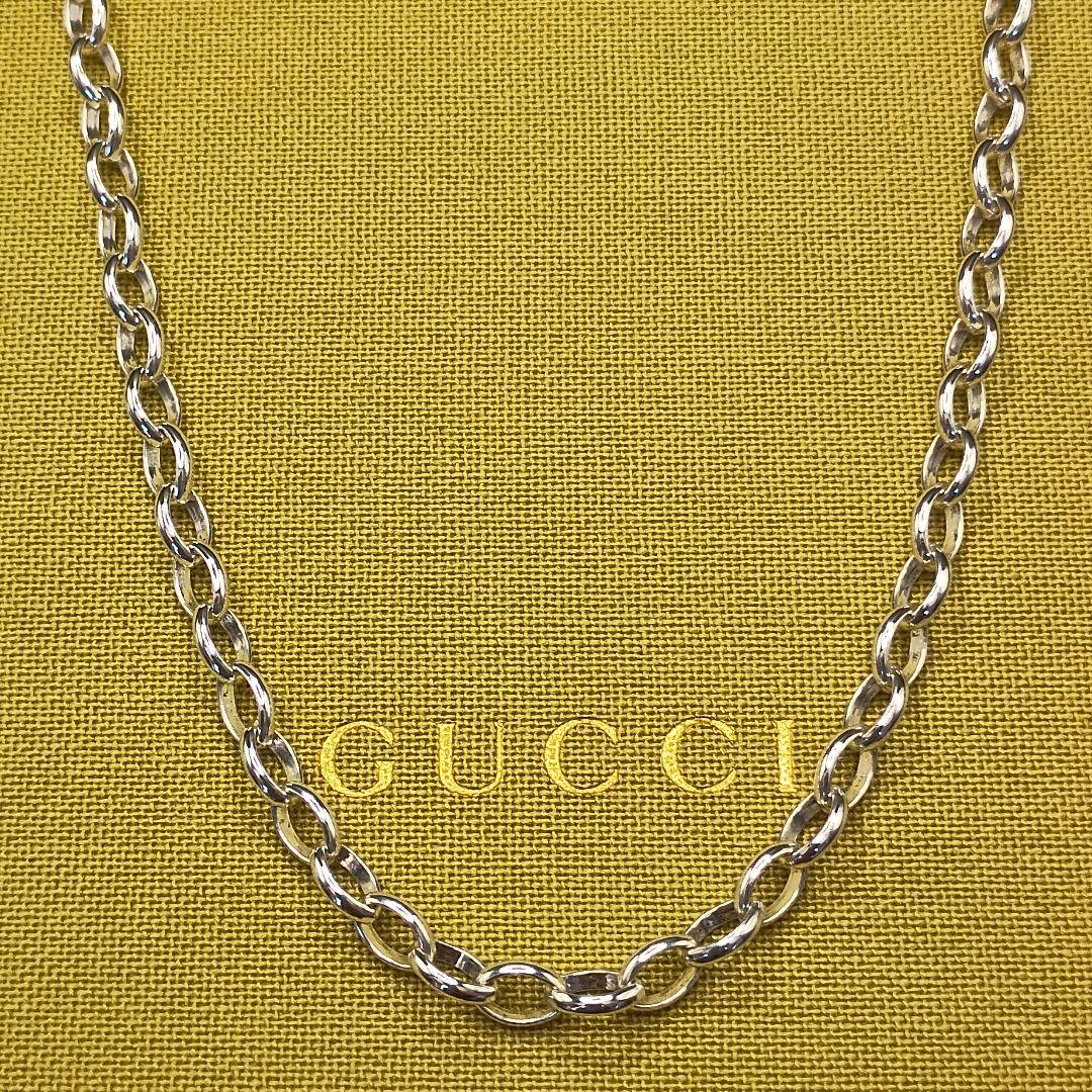GUCCI 中太あずきチェーン 55cm 3.8mm Ag925 男女兼用 美品