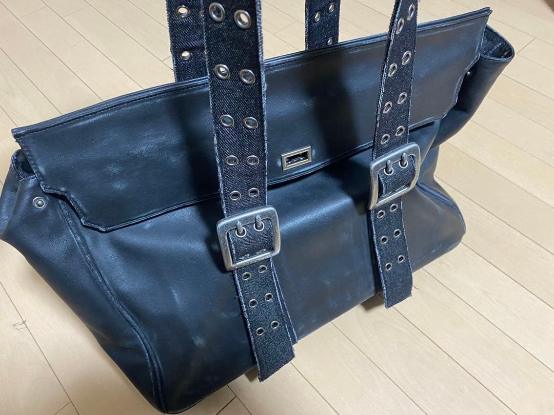 emotional world トラベルバッグ 本牛革 デニム ダメージ加工