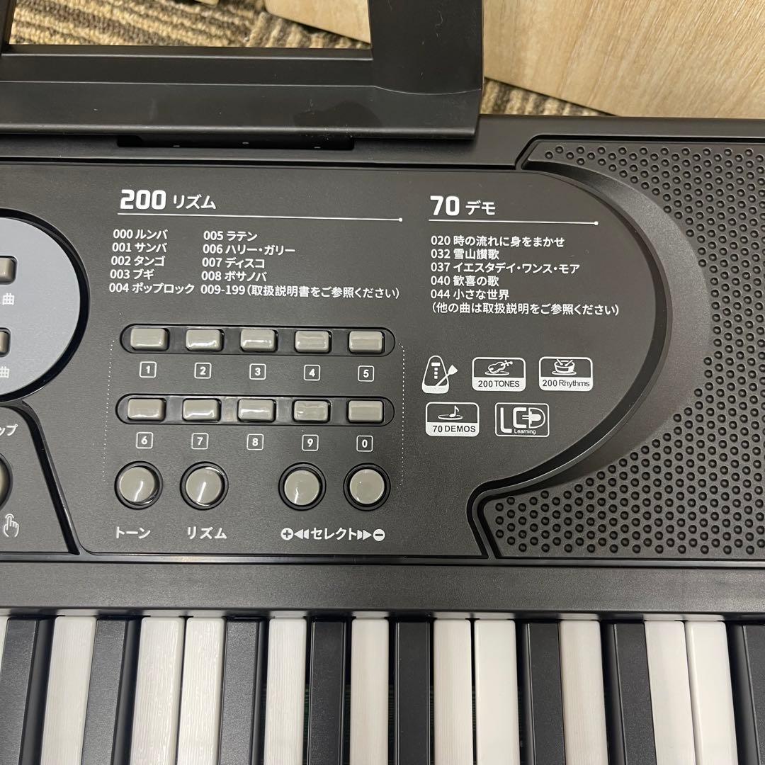 新品未使用◆電子キーボード 61鍵盤 電子ピアノ 多機能 マイク付 ブラック 黒