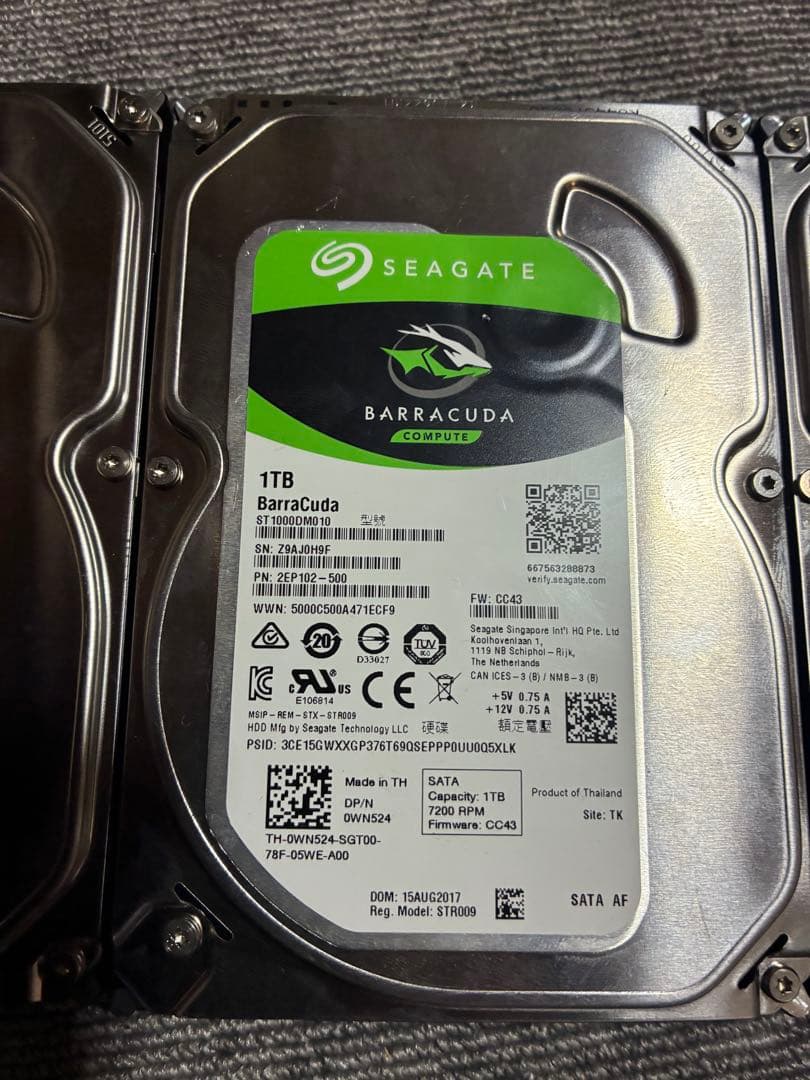 SEAGATE BarraCuda HDD 1TB 3個セット　フォーマット済み