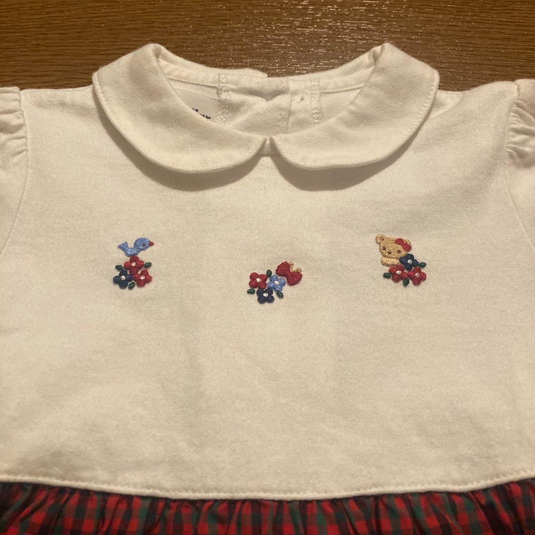 h*✨様 【90センチ】familiar ファミリア 刺繍入り 半袖ワンピース