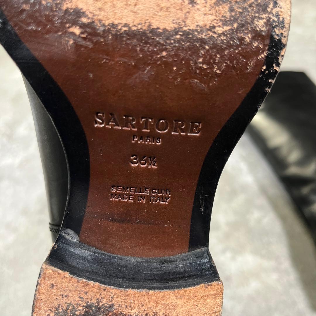 SARTORE Paris ジョッキーブーツ　36.5 クロスベルトロングブーツ