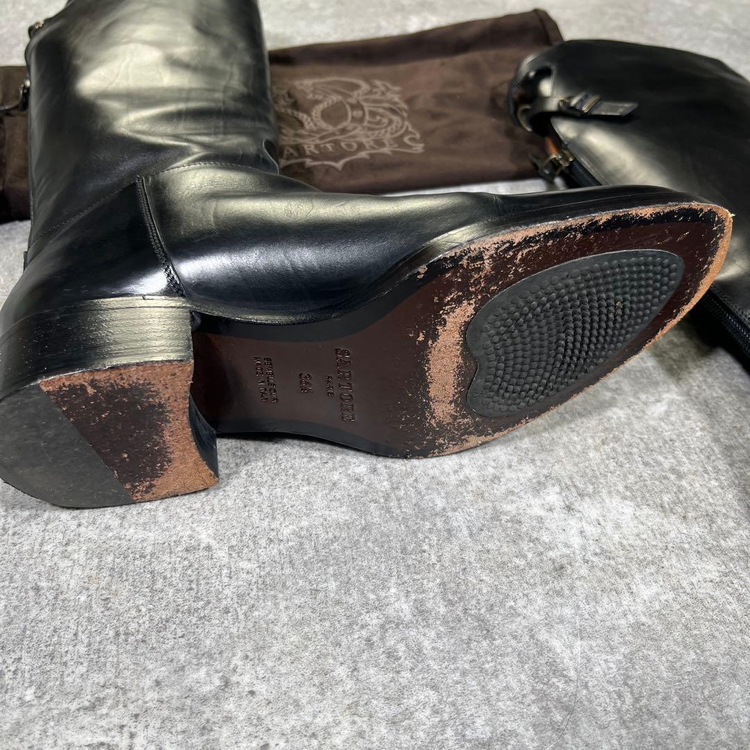 SARTORE Paris ジョッキーブーツ　36.5 クロスベルトロングブーツ
