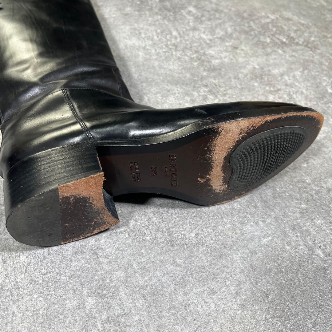 SARTORE Paris ジョッキーブーツ　36.5 クロスベルトロングブーツ