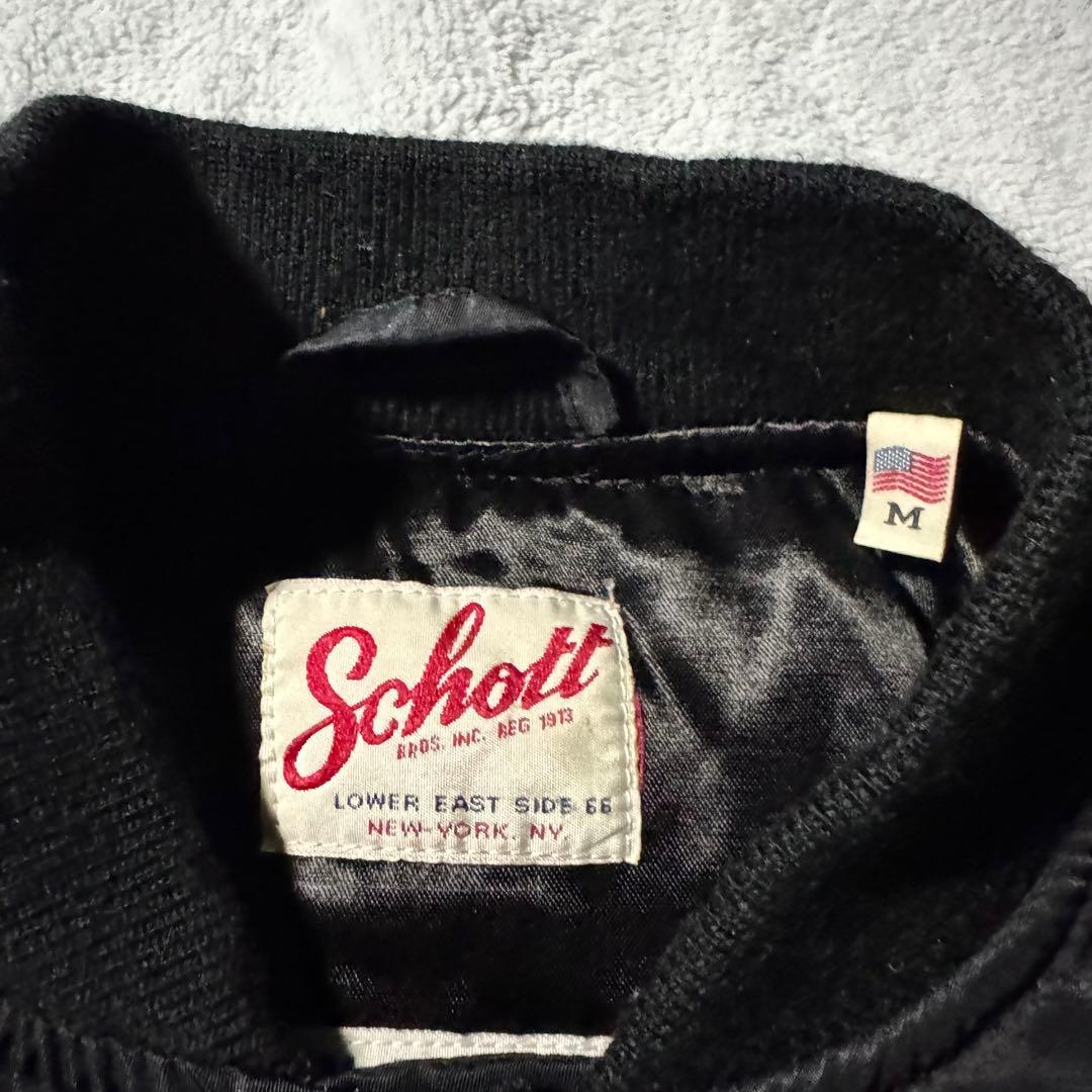 【Y8042】.Schott MA-1 フライトジャケット　サイズM ブラック