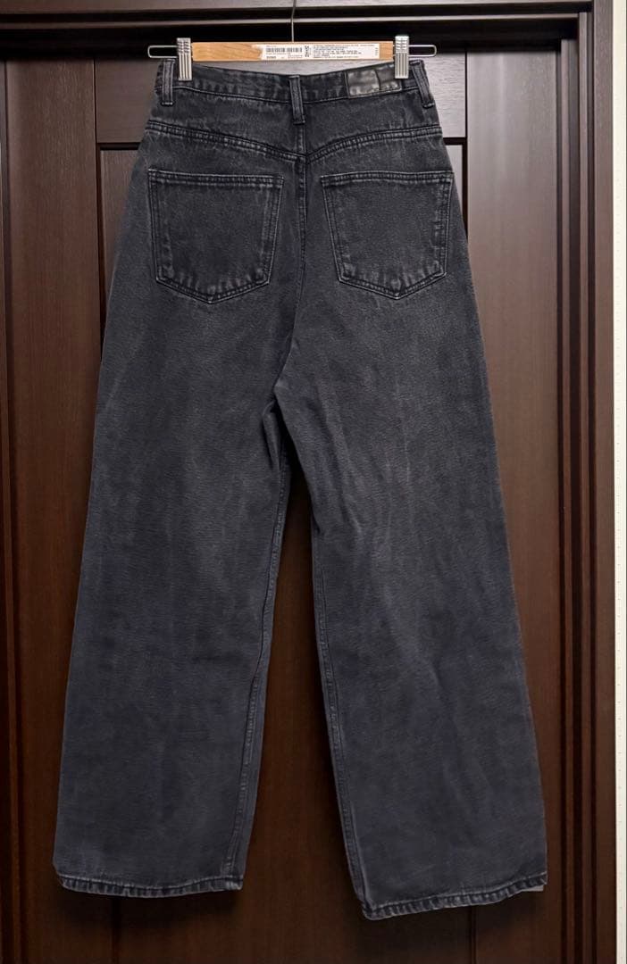 Na.e Wide Loose Jeans Black Mロング丈