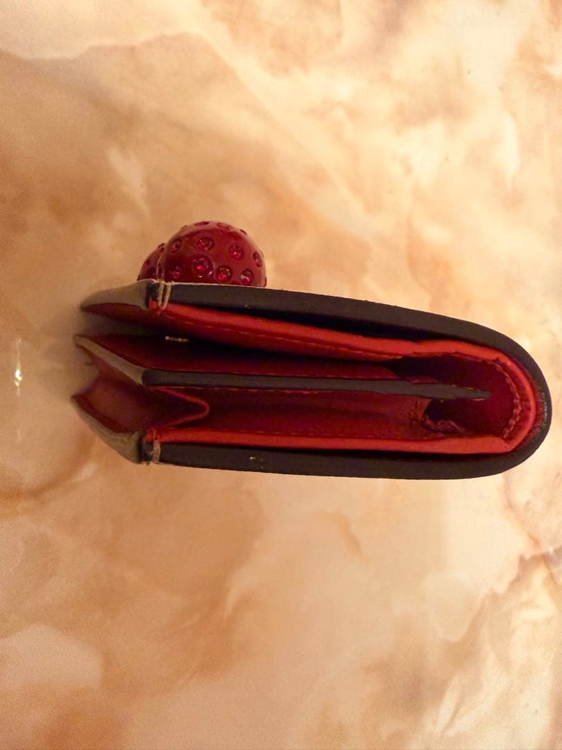 【✨極美品✨】GUCCI チェリー装飾 ビジュー欠無し二つ折り財布