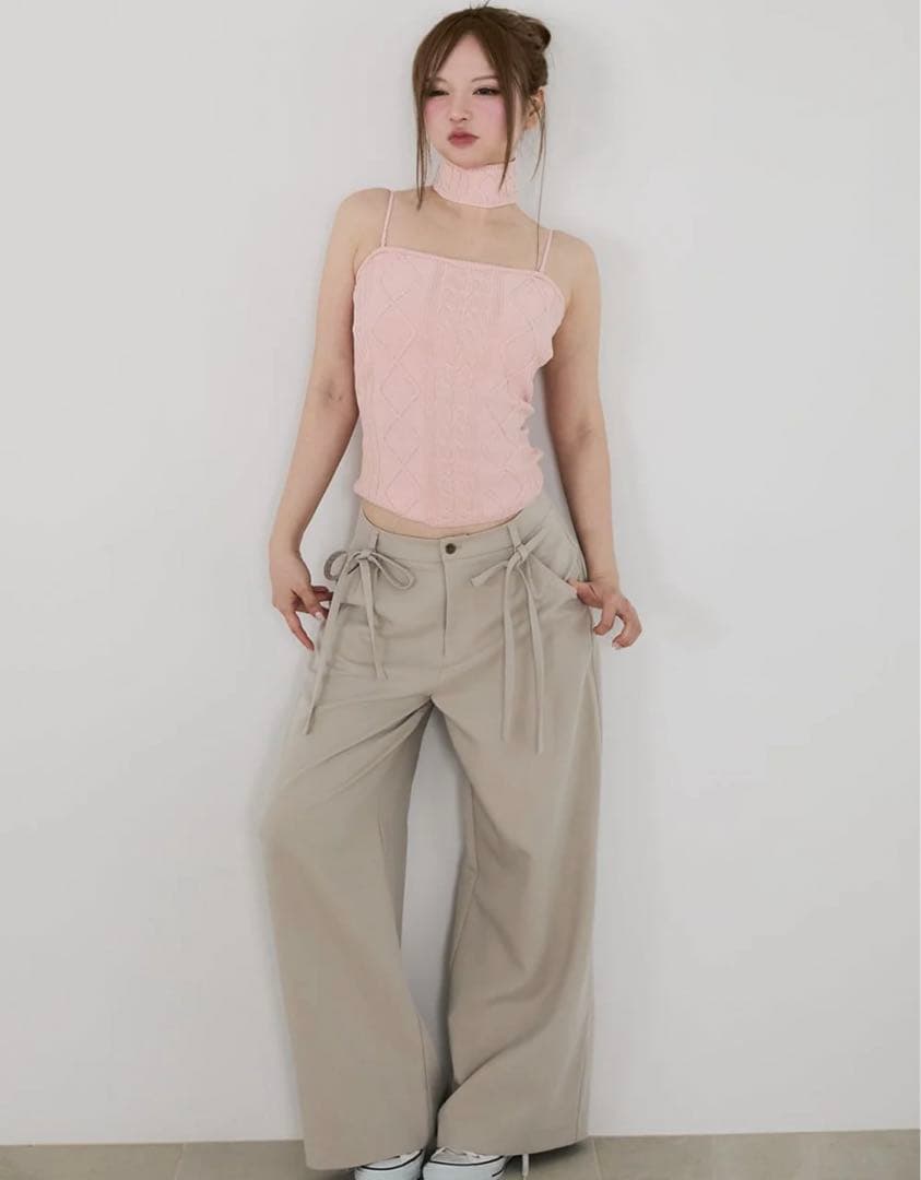 トップス andmary Vera knit bare tops