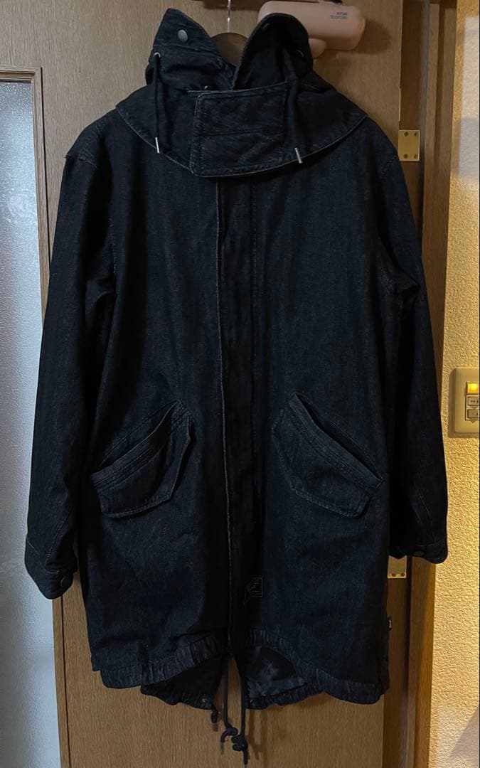 【完売品】glamb デニムハイネックモッズコート　M ブラック