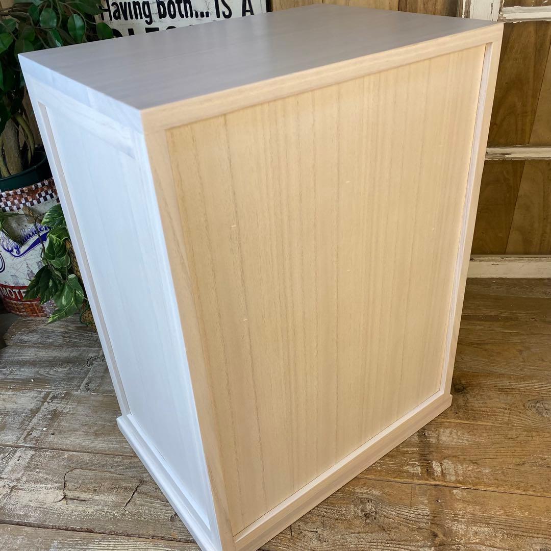 訳あり品！【133】木製多引き出し桐チェストタンスDホワイト48㎝×65㎝収納