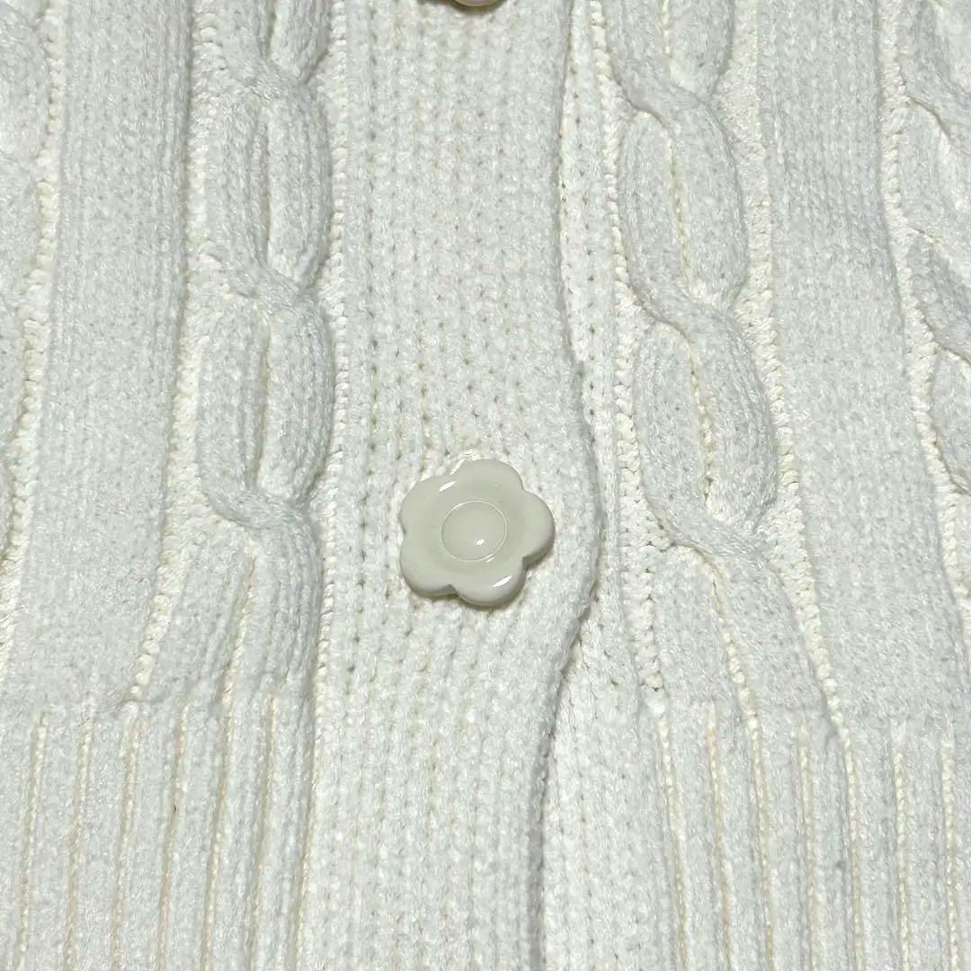 新品 MARY QUANT ゆったり ニットケーブルニットカーディガン Mサイズ