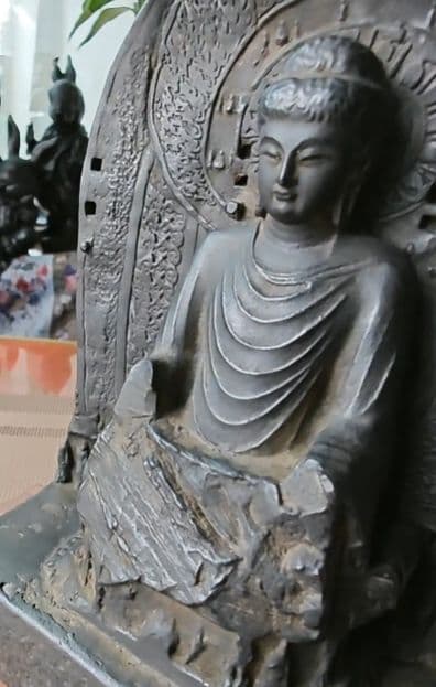 石仏 石像 龍門石窟盧舎那大仏仏像 家内 茶室 禅意 置物 工芸品