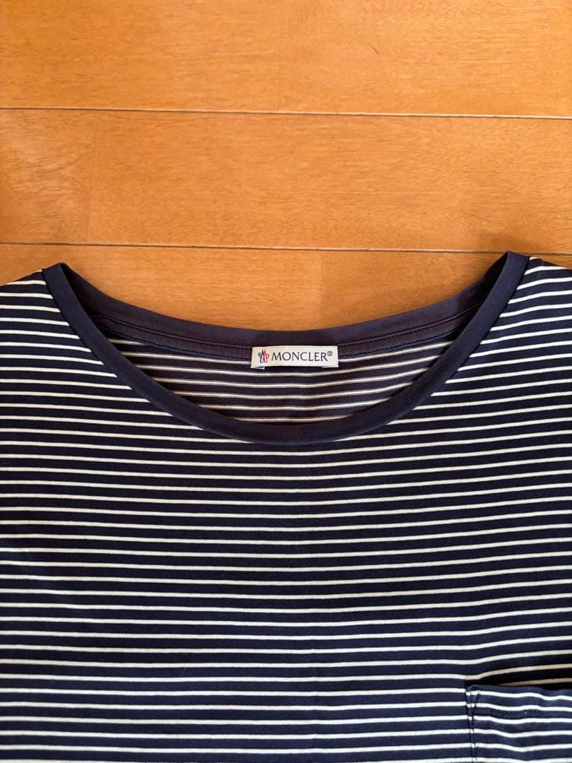 MONCLER ストライプ Tシャツ ネイビー/ホワイト