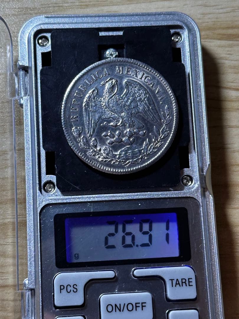 メキシコ 1ペソ 銀貨 1900年 極美品