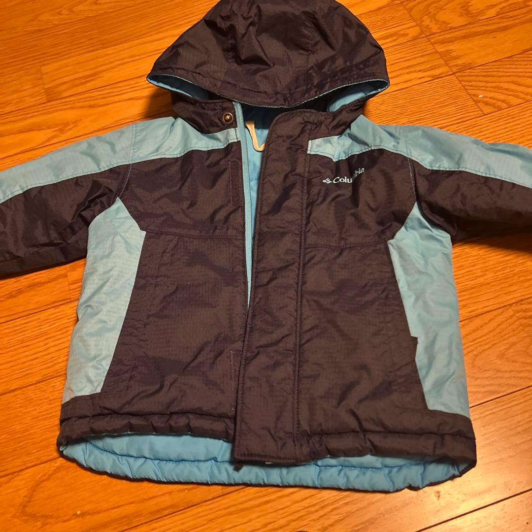 美品☆Columbia 子ども用スキーウェアセット 水色サイズ100リバーシブル