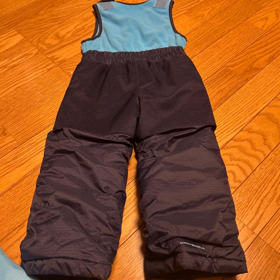美品☆Columbia 子ども用スキーウェアセット 水色サイズ100リバーシブル